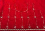 Radiant Crimson: Fendy Silk Saree with Exquisite Zardosi Handwork